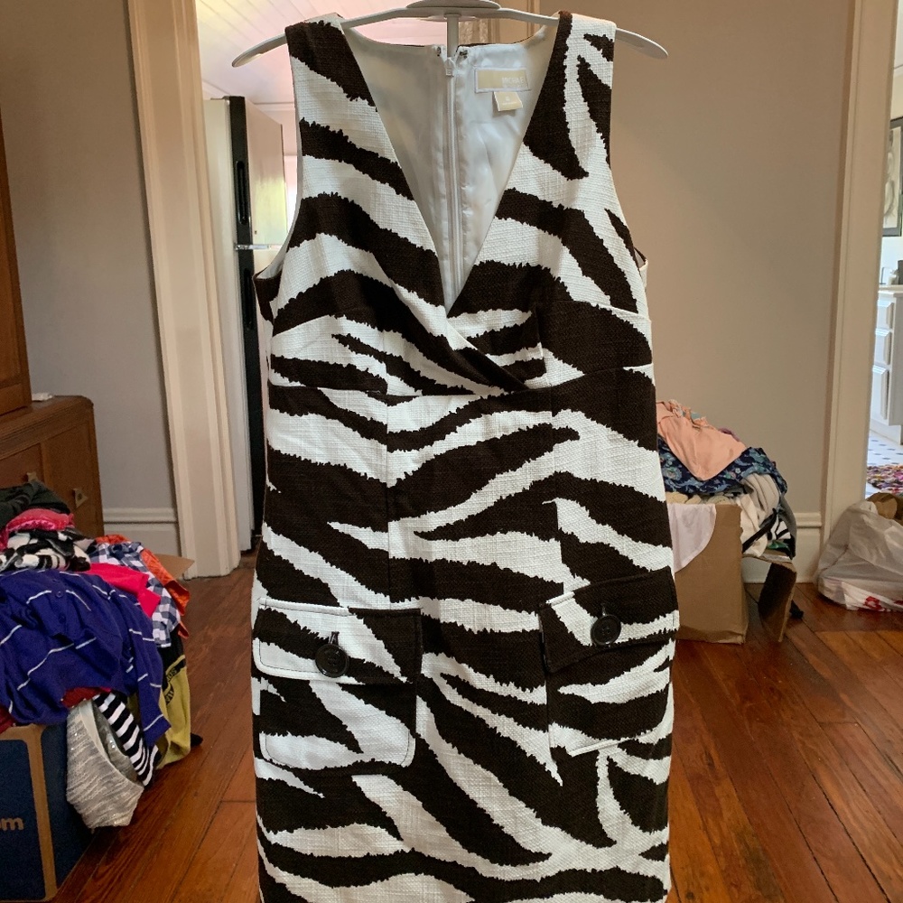 Michael Kira fully lined zebra print dress. Never worn